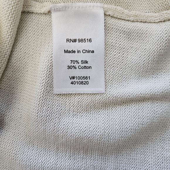 Coldwater Creek Silk Blend Cream Hook Closing Cardigan - Size XL - EUC - Picture 2 of 11